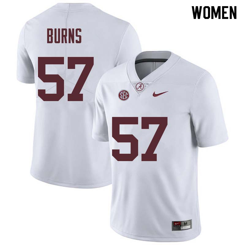 Women #57 Ryan Burns Alabama Crimson Tide College Football Jerseys Sale-White